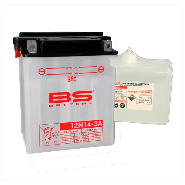 Batería para Moto BS DRY 12N14-3A KLR650